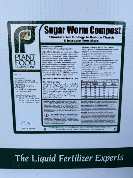 Plant Food Company Sugar Worm Compost 2.5 Gallons