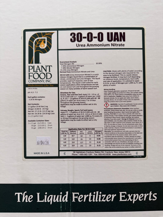 Plant Food Company 30-0-0 UAN 2.5 Gallons