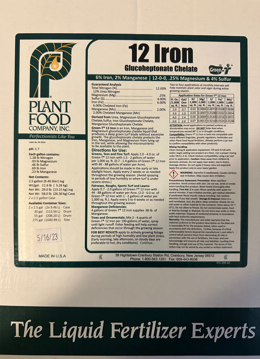 Plant Food Company 12 Iron 2.5 Gallons