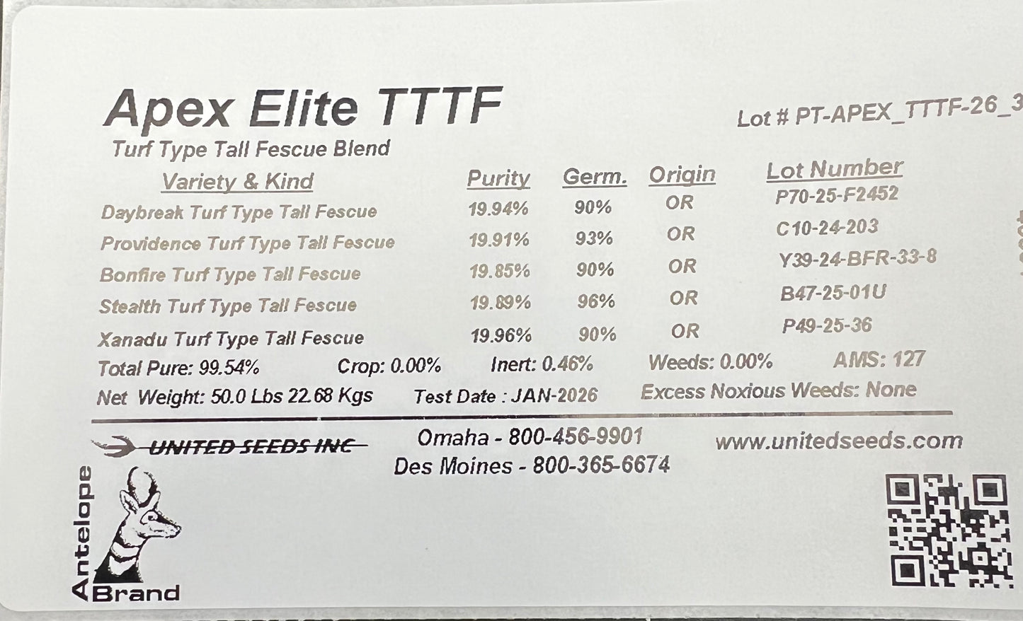 Apex Elite TTTF  (FREE SHIPPING)