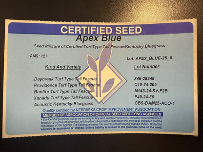 Apex Blue TTTF/KBG 50 Pound Bag (FREE SHIPPING)